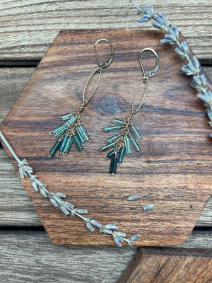 
                  
                    Load image into Gallery viewer, &amp;quot;Peacock Dream Catcher&amp;quot; Tourmaline 14k Gold Fill Earrings
                  
                