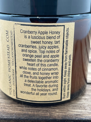 
                  
                    Load image into Gallery viewer, Cranberry Apple Honey Scented Beeswax Candle
                  
                