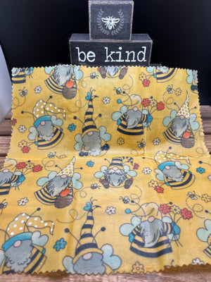 
                  
                    Load image into Gallery viewer, &amp;quot;Gnome Worries, Bee Happy” 100% Natural Beeswax Wrap
                  
                