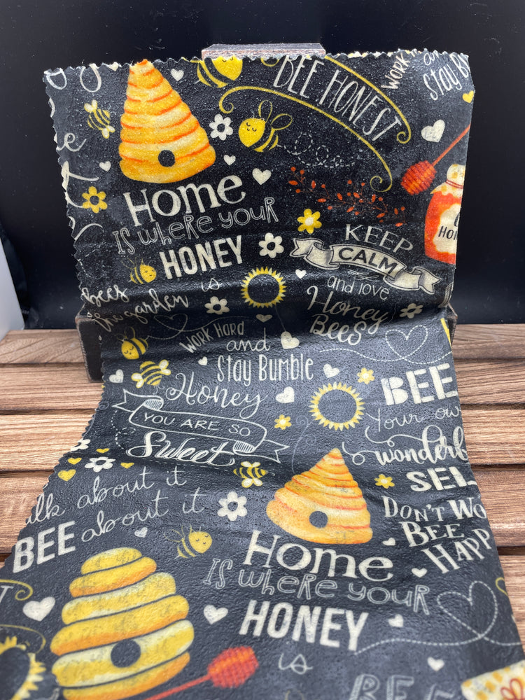 
                  
                    Load image into Gallery viewer, &amp;quot;Gnome Worries, Bee Happy” 100% Natural Beeswax Wrap
                  
                