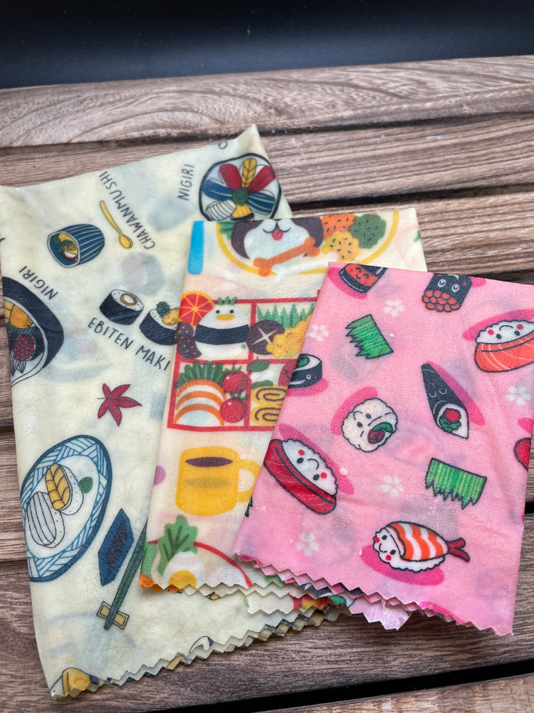 “Sushi” 100% Natural Beeswax Wrap