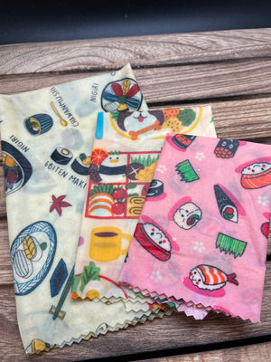 
                  
                    Load image into Gallery viewer, “Sushi” 100% Natural Beeswax Wrap
                  
                